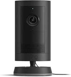 Ring Outdoor Cam Plus, Plug-In (newest model), Home or business security, Wide-Angle 2K Video with Ring Vision, Low-Light Sight for full-color night vision, Mount-Anywhere Versatility, Black