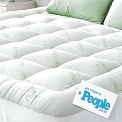Niagara Ultra Soft King Size Mattress Topper - Viscose Made from Bamboo Pillow Top Mattress Pad for Back Pain Relief - Naturally Cooling for Hot Sleepers, fits 6-18" Mattress, 600GSM, Green