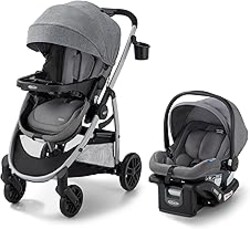 Graco Modes Pramette Travel System, Car Seat and Stroller Combo, Includes SnugRide LX Infant Car Seat and Baby Stroller, 3 Modes: Car Seat Carrier, Pramette, Toddler Stroller, Ellington
