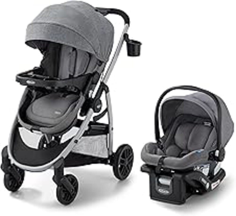 Graco Modes Pramette Travel System, Car Seat and Stroller Combo, Includes SnugRide LX Infant Car Seat and Baby Stroller, 3 Modes: Car Seat Carrier, Pramette, Toddler Stroller, Ellington