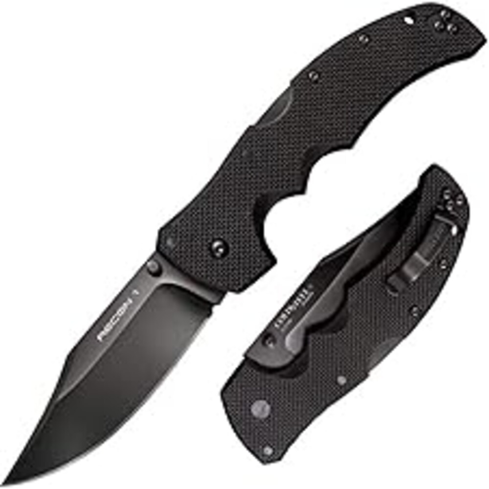 COLD STEEL Recon 1 4" S35VN Razor-Sharp Blade 5.375" G-10 Handle Tactical Folding Knife w/Tri-Ad Lock, Ambidextrous Pocket/Belt Clip