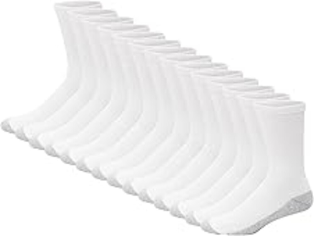 Hanes Men's Double Tough Socks, Crew and Ankle Moisturing Wicking Socks, Black & White, Multi-Packs