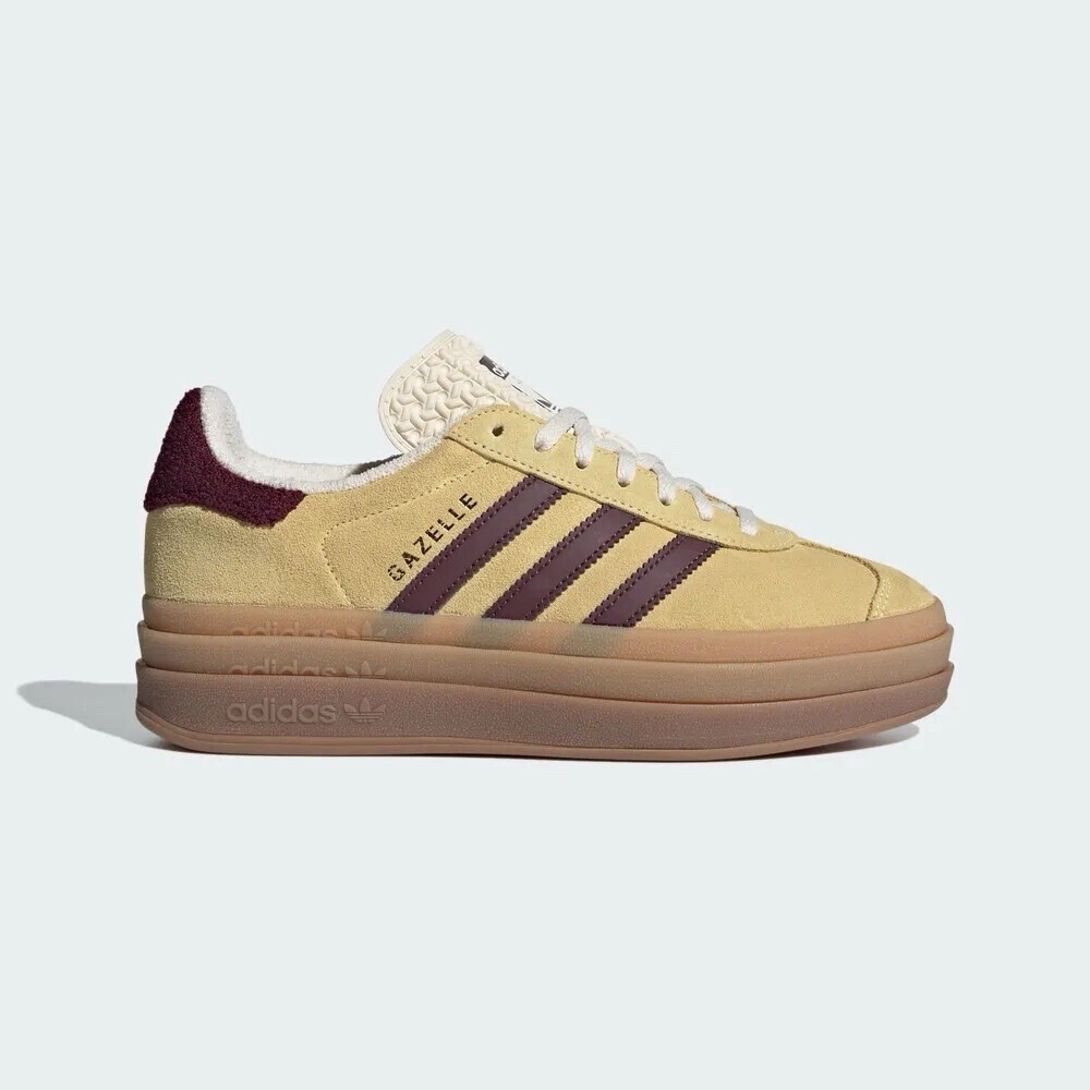 adidas Gazelle Bold Women’s Size 7.5 Almost Yellow Maroon Sneakers Shoes IF5937