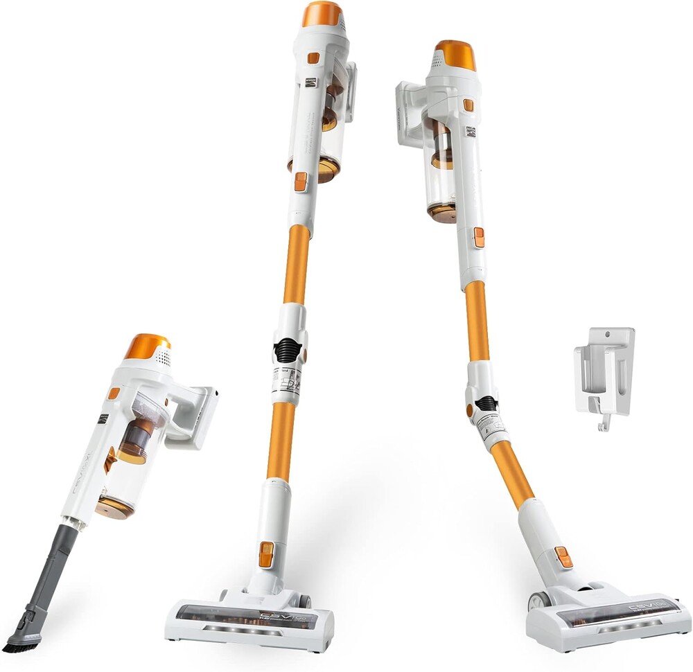 Kenmore DS4030 21.6V Cordless Stick Vacuum with EasyReach Wand, Lightweight Cleaner with 2-Speed Power Control, LED Headlight, Converts to Handheld for Hardwood Floors, Carpet & Pet Hair, Orange