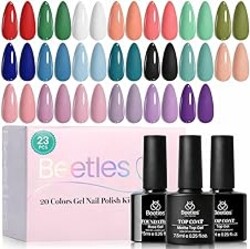 Beetles Summer Gel Polish Set - 20 Colors Red Green White Black Nude Summer Gel Nail Polish with Base Top Coat Trendy Colors Uv LED Lamp Salon DIY at Home Nails Gifts for Women Vibrant Subtle