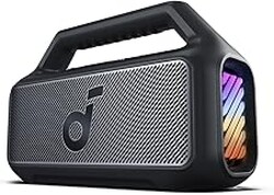 Soundcore Boom 2 By Anker, Outdoor Speaker, 80W, Subwoofer, BassUp 2.0, 24H Playtime, IPX7 Waterproof, Floatable, RGB Lights, USB-C, Custom EQ, Bluetooth 5.3, Portable for Camping and Beach - Black