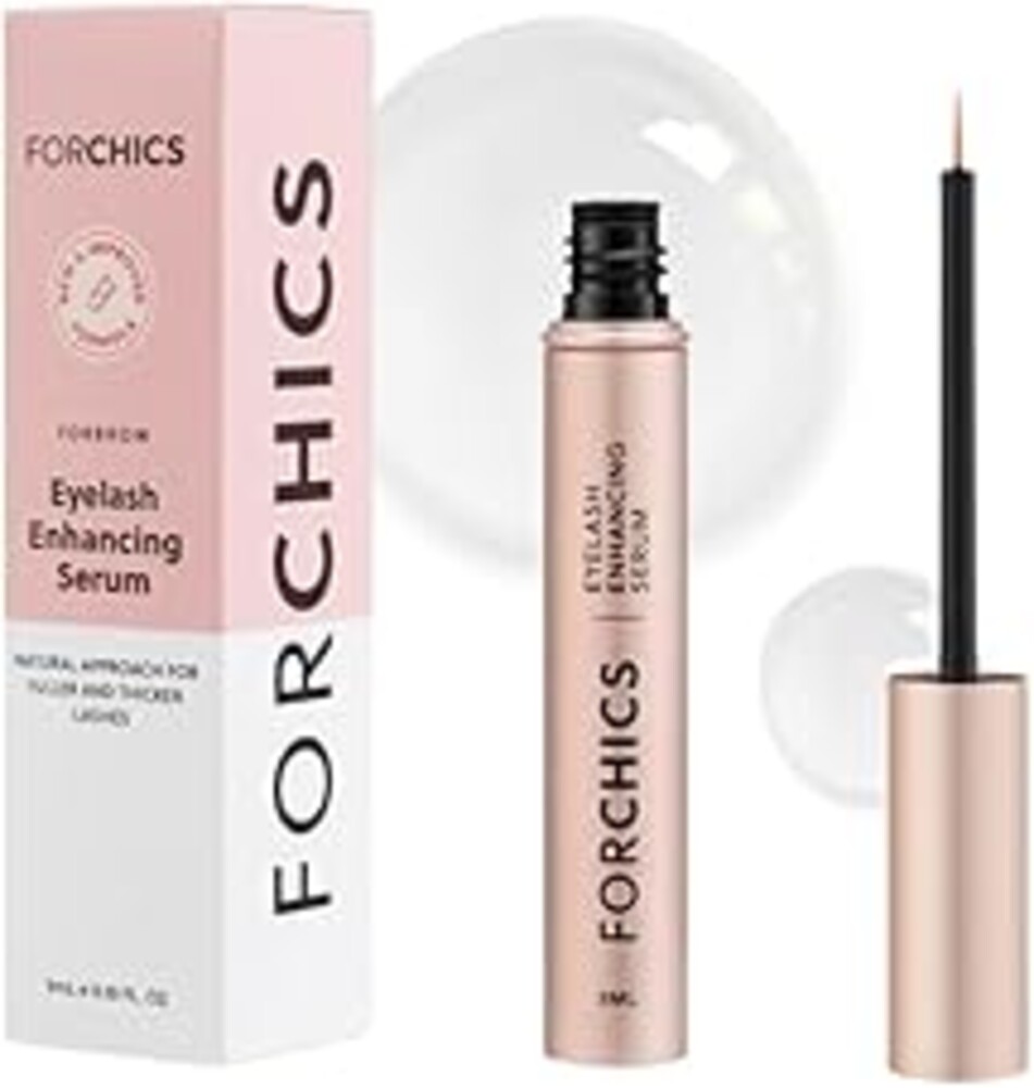 ForChics Eyelash Growth Serum - Prostaglandin-Free Lash Enhancing Serum for Longer, Thicker Lashes and Brows- Natural Formula, Visible Results in 2 Weeks - Vegan, Hormone-Free 0.10 fl. oz / 3ml