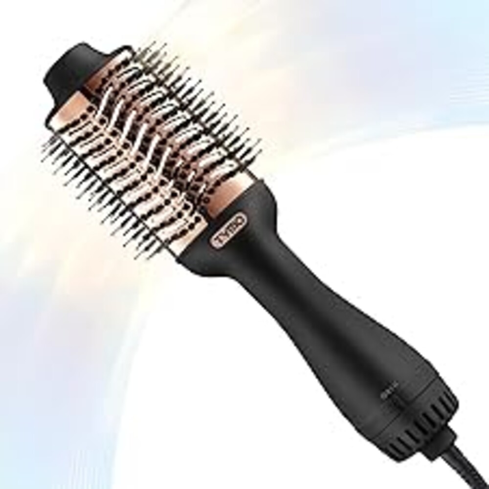 TYMO Hair Dryer Brush Blow Dryer Brush in One, 4 in 1 Ionic Hairdryer and Styler Volumizer with Oval Titanium Barrel, Hot Air Straightener for Smooth Frizz-Free Blowout, Gold