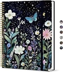Taja Large Spiral Lined Journal for Women, 8.5" x 11" Notebooks for Work Collge Ruled, A4 Aesthetic Cute Journaling Notebooks for Writing, Plastic Cover, Celestial