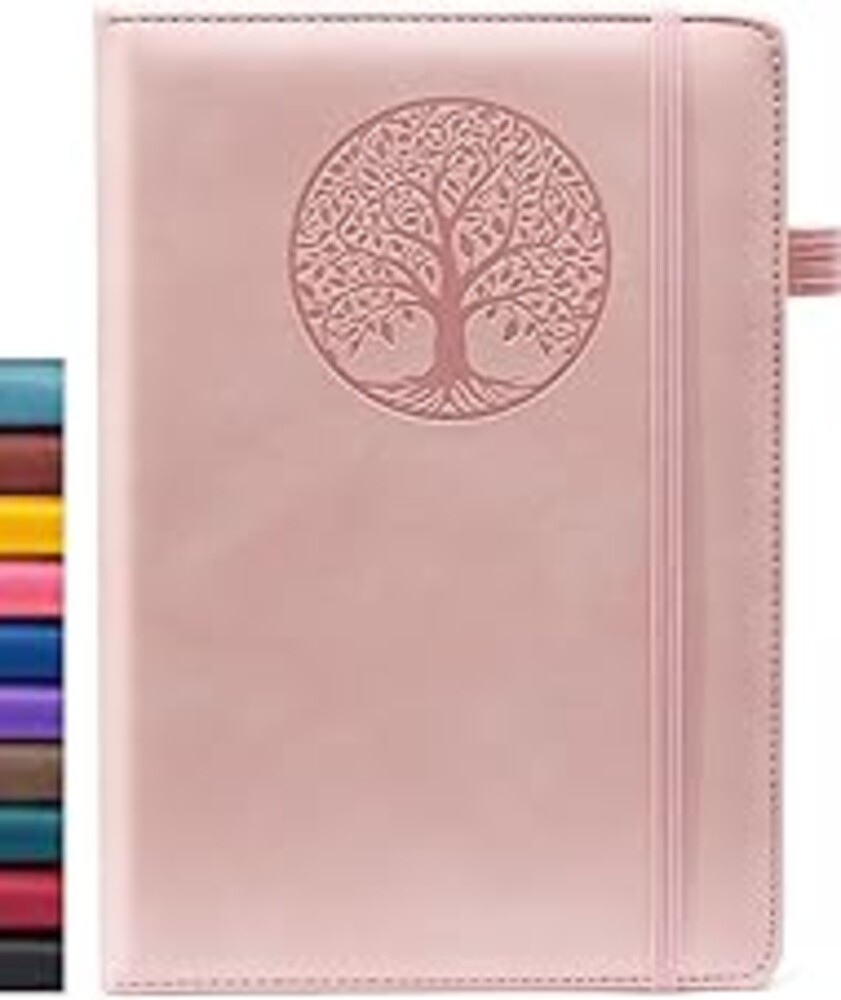 BIYUNRO Lined Journal Notebook for Women & Men, Hardcover Leather Journals for Writing, Diary, Journaling, Bible, Work & Travel, A5 (Pink)