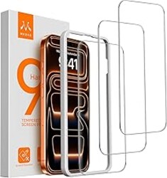 Mkeke Screen Protector Compatible with iPhone 17 Pro, 3 Pack Tempered Glass [9H+ Hardness] [Military-Grade Drop Protection] [Sensitive Touch] [Easy Installation Frame] [HD Clear] for 6.3 inch