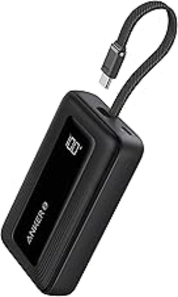 Anker Zolo Power Bank (2025 Upgraded Version), 20,000mAh 30W High-Speed Portable Charger with Built-in USB-C Cable, Battery Pack for iPhone 17/16 / 15 Series, Galaxy, and More