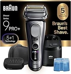 Braun Series 9 PRO+ Electric Shaver, Wet & Dry Razor, Pro SensoAdapt, 6in1 SmartCare Center, 9697CC, Silver