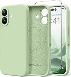SuydanBox Magnetic for iPhone 17 Case, Compatible with MagSafe, [Full Camera Protection][Screen Protector] Silicone Shockproof Protective Phone Case for iPhone 17 6.3", Matcha