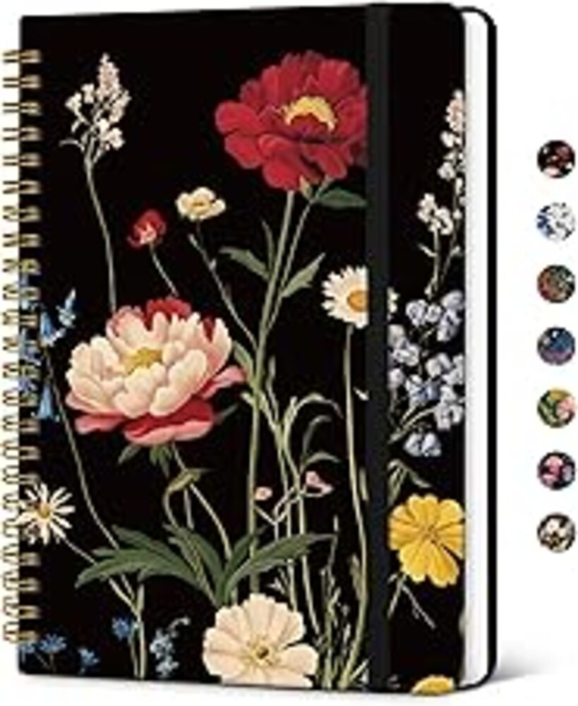 Taja Lined Spiral Notebook Journal for Women A5(5.8" × 8.3"), Cute Hardcover Notebook for Work, School & Note Taking, Pretty College Ruled Journal for Writing, 140 Pages, Peony Bloom