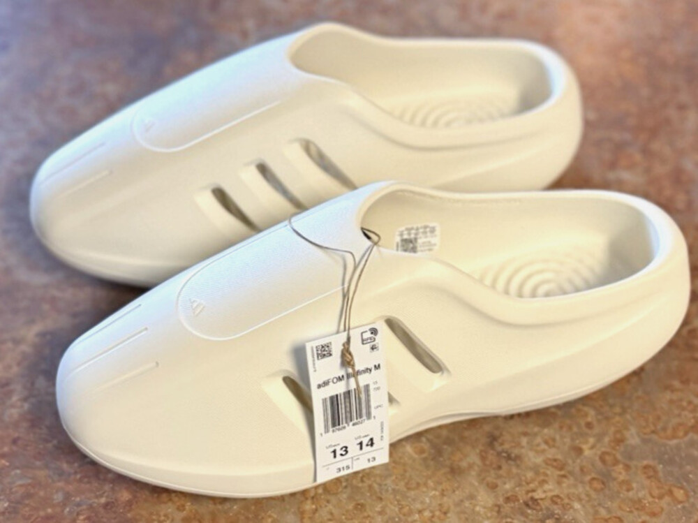 ADIDAS ADIFOM IIINFINITY SLIP ON MULES OFF WHITE SIZE 13 NWT NWOB
