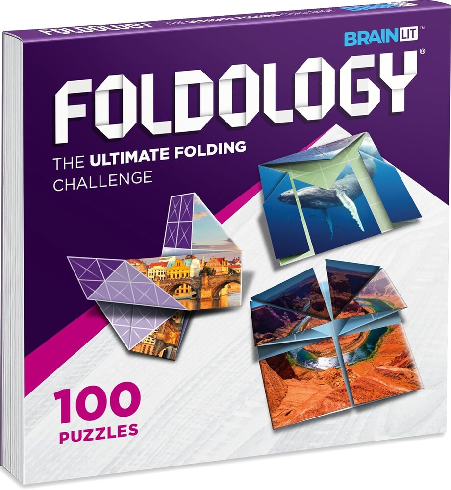 FOLDOLOGY - The Origami Puzzle Game! Brain Teasers for Tweens, Teens & Adults | Easter Basket Stuffer, Gift for Ages 10+, Travel Game, STEM Toy | Fold the Paper, Complete the Picture | 100 Puzzles