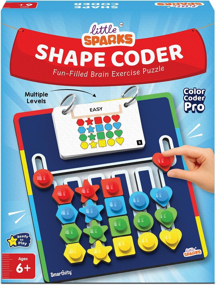 Smartivity Shape Coder Puzzle Toy for Kids 6,7,8,9,10,11,12 Years | 15 Challenge Cards, 5 Columns & Colored Shapes | Logical Thinking & Colour Matching Brain Game | Travel-Friendly Educational Gift