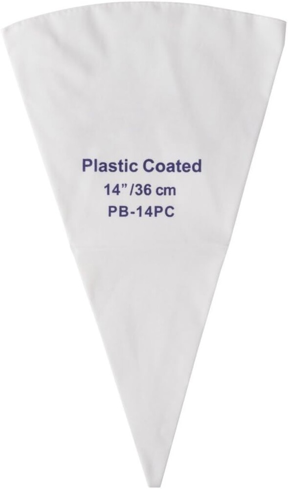 Winco Pastry Bag Cotton with Plastic Coating, 14-Inch, Medium, White