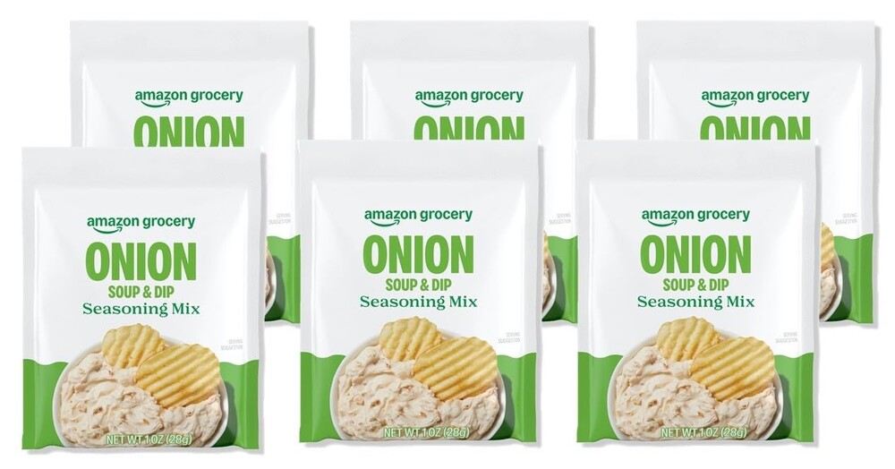 Amazon Grocery, Onion Soup & Dip Seasoning Mix, 1 Oz (Pack of 6)