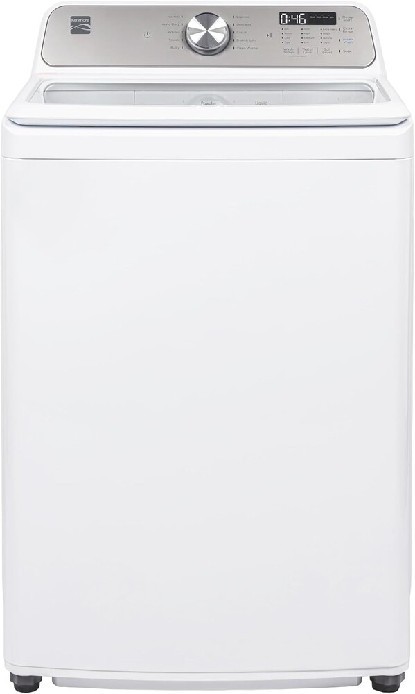 Kenmore 4.1 cu. ft. Top Load Washer with Triple Action Agitator for Tough Dirt & Stains - Reduce Laundry Time with Accela and Express Wash - LED - White