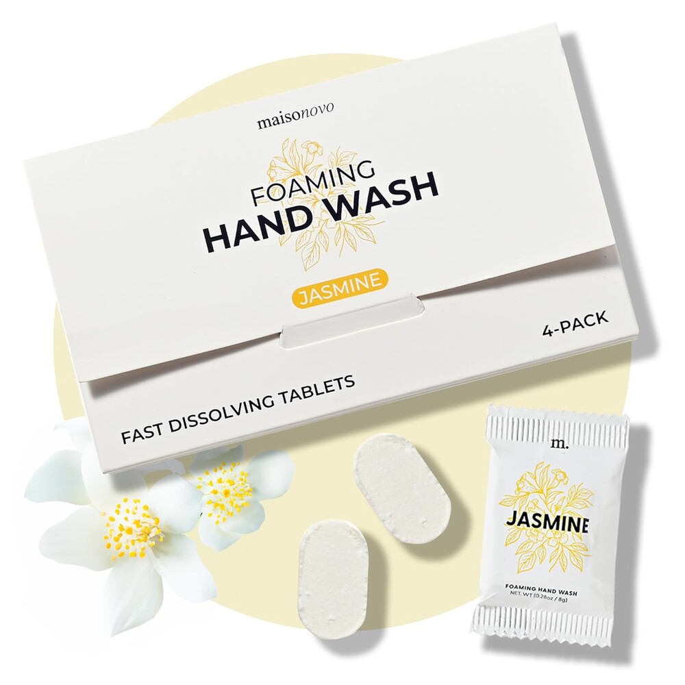 MaisoNovo 4 Pack Jasmine Scent Foaming Hand Soap Tablets