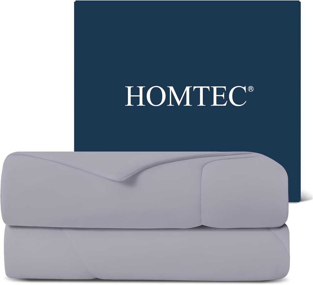 Cooling Comforter Set Queen Size, 3 Pieces Cooling Blanket for Hot Sleepers and Night Sweats, Q-Max>0.4 Cool Tech Bed Set with Pillowcases, Lightweight & Breathable (90''x90'', Gray)