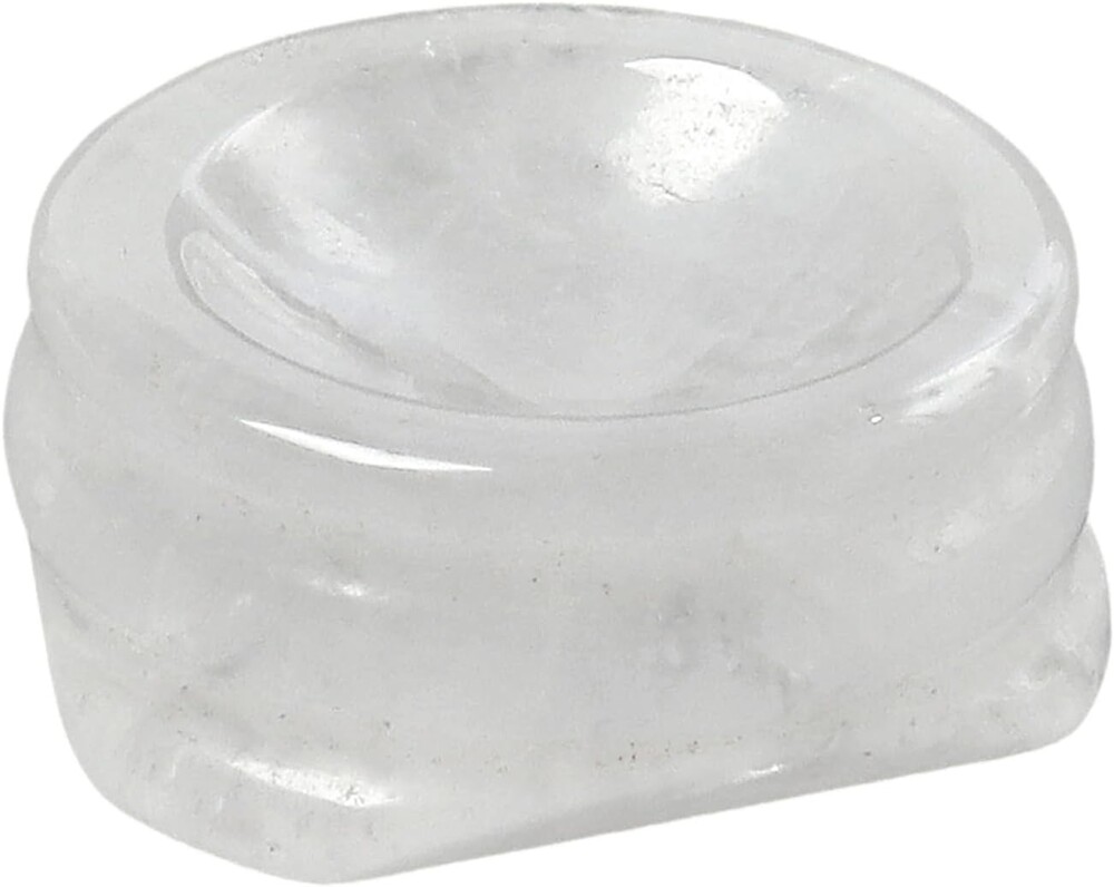 Natural Rock Quartz Sphere Crystal Holder for Ball, Hand Carved Natural Mini Stone Egg Display Base Stand Pack of 2