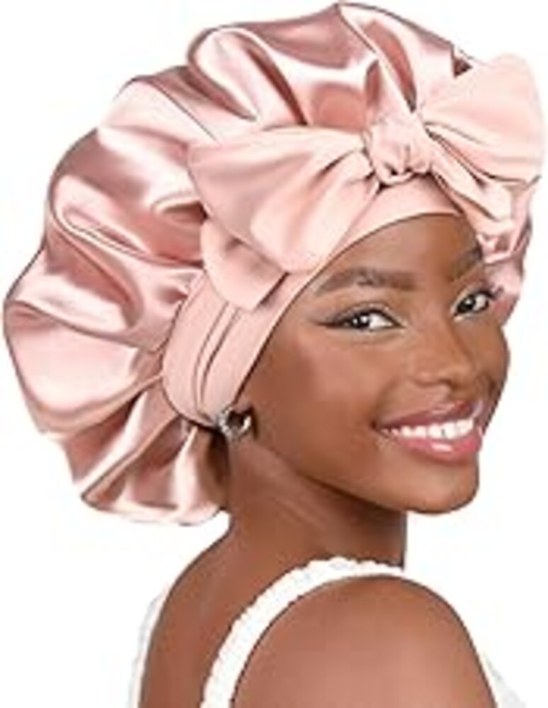 YANIBEST Adjustable Satin Bonnet for Sleeping Women Double Layer Hair Wrap Reduce Friction Prevent Frizz Natural Curly Hair