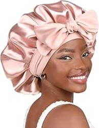 YANIBEST Adjustable Satin Bonnet for Sleeping Women Double Layer Hair Wrap Reduce Friction Prevent Frizz Natural Curly Hair