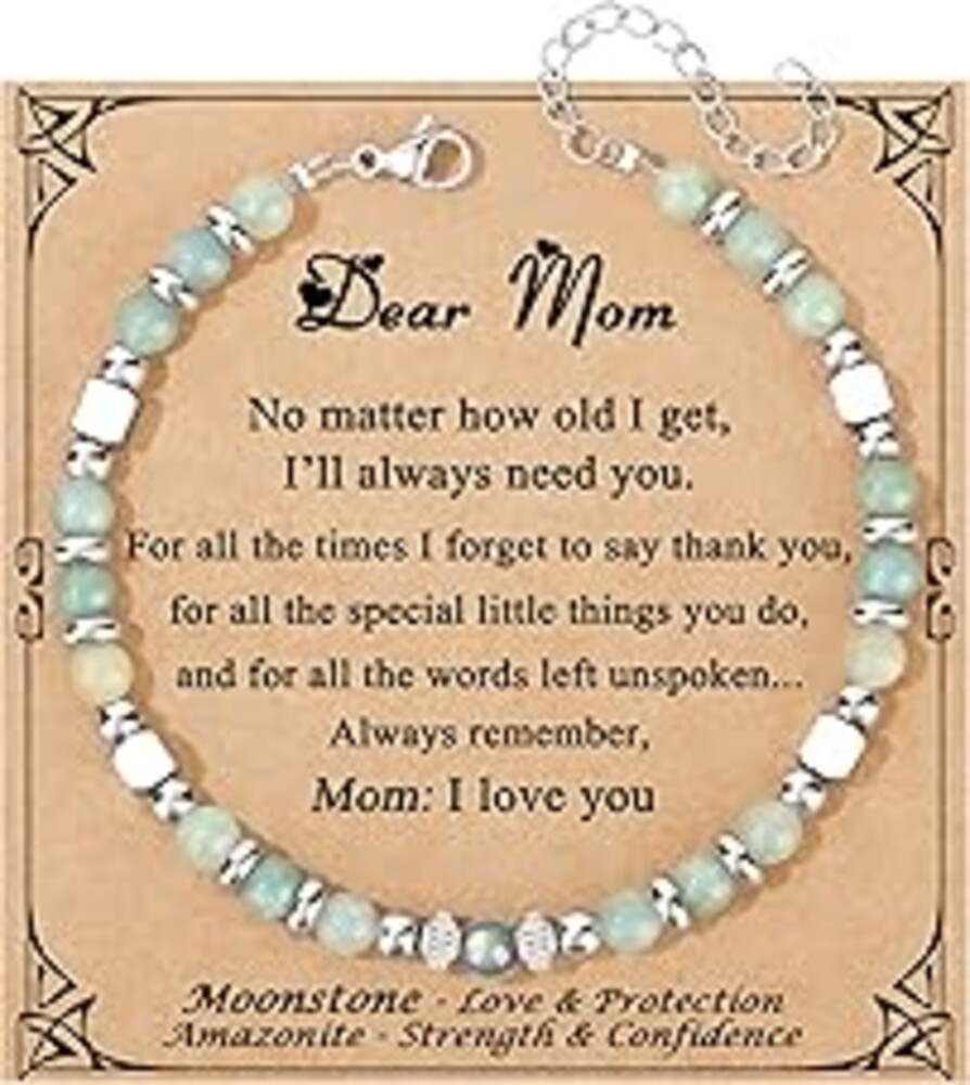 JoycuFF 𝗚𝗶𝗳𝘁𝘀 𝗳𝗼𝗿 𝗪𝗼𝗺𝗲𝗻 𝗠𝗼𝗼𝗻𝘀𝘁𝗼𝗻𝗲 𝗕𝗿𝗮𝗰𝗲𝗹𝗲𝘁 Amazonite Colorful Imperial Jasper Stainless Steel Beads Bracelets, Mothers Day Birthday Christmas Valentines Graduation Gifts