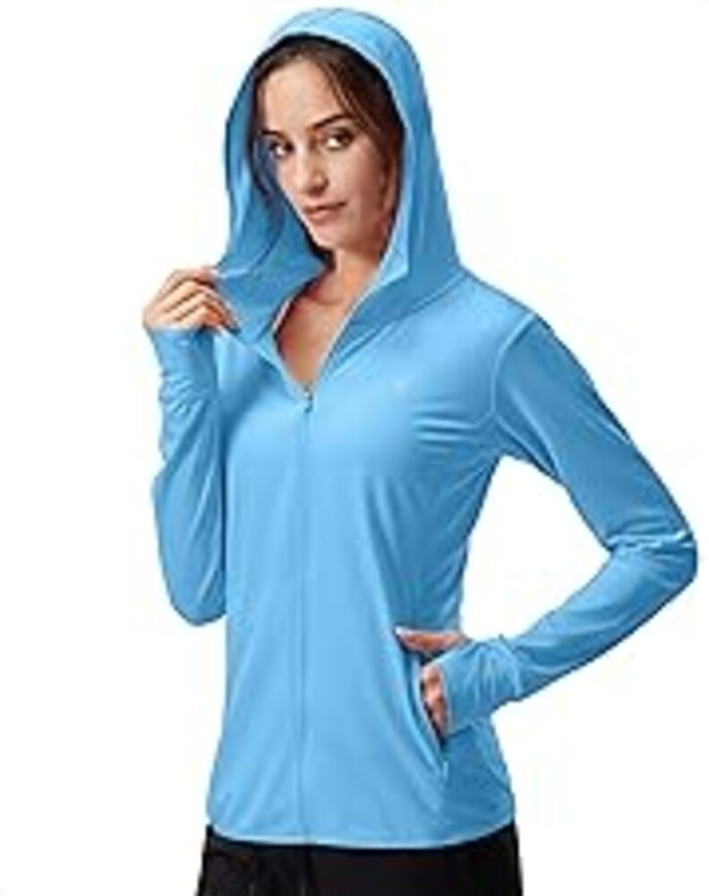 Soothfeel Women's UPF 50+ Sun Protection Hoodie Jacket Lightweight Long Sleeve Sun Shirt for Women with Pocket Hiking Outdoor