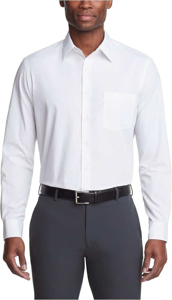 Van Heusen Mens Dress Shirt Regular Fit Poplin Solid