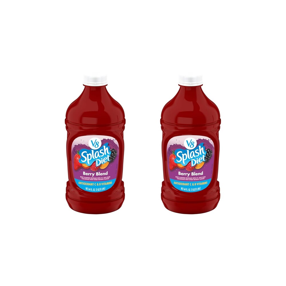 V8 Splash Diet Berry Blend Flavored Beverage, 64 fl oz Bottle (Pack of 2)