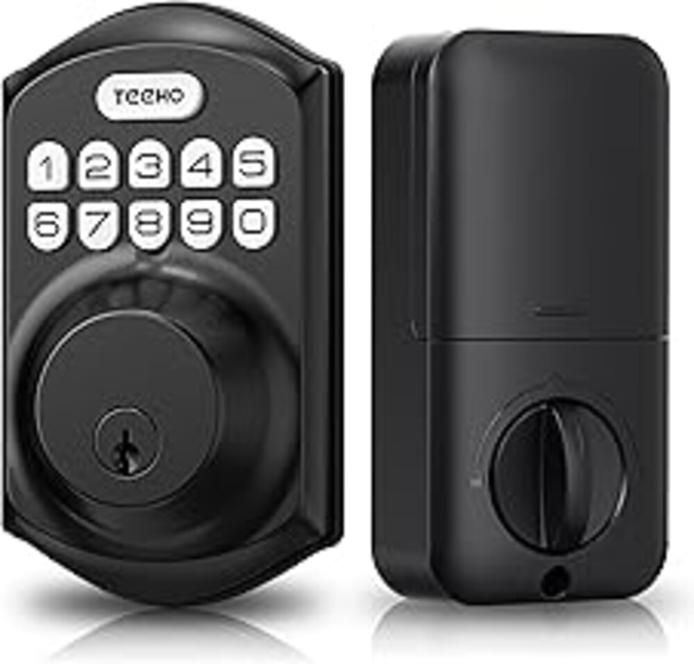 TEEHO TE001 Keyless Entry Door Lock with Keypad - Smart Deadbolt Lock for Front Door with 2 Keys - Auto Lock - Easy Installation - Matte Black