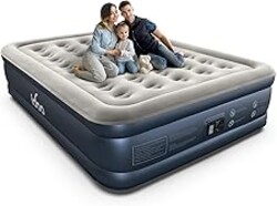 iDOO Queen Air Mattress with Built in Pump, 18 Raised Comfort Inflatable Blow up Mattress, Upgraded Support Structure Portable Air Bed for Camping, Guests and Home, Colchon Inflable, 650lbs Max