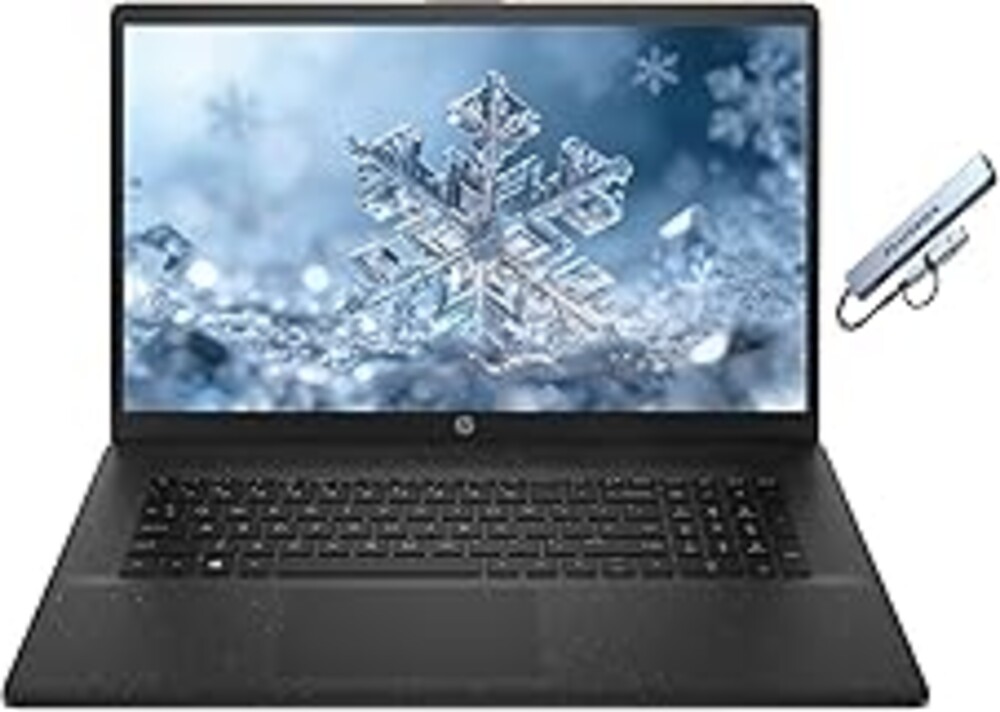 HP 17.3" Business Laptop Computer, Intel 10-Core i5, 4GB RAM 256GB SSD, Windows 11 with AI Copilot Ready, Numeric Keypad, Camera Privacy Shutter, PLUSERA 8-in-1 Hub Included, Jet Black