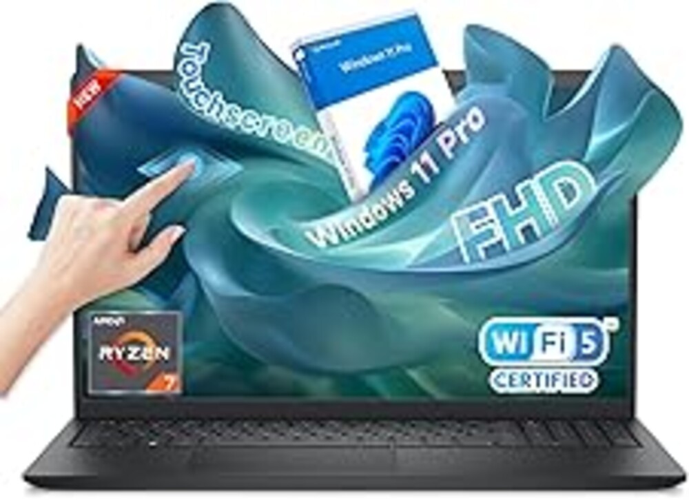 Dell Inspiron 15 Touchscreen Laptop, 15.6" FHD IPS Display, AMD Ryzen 7 7730U, 20GB RAM 1TB SSD, Wi-Fi 6, AMD Radeon Graphics, Windows 11 Pro, Copilot AI, Numeric Keypad, Business & Student Laptop