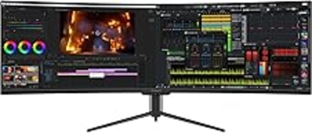 INNOCN 49" Curved Gaming Monitor 144Hz Ultrawide 32:9 WDFHD 3840 x 1080P, R1800, 99% sRGB, HDR400, USB Type C, DisplayPort, HDMI, Built-in Speakers, Height/Tilt Adjustable - 49C1G