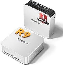 GEEKOM [2026 Edition] Mini PC AI A7 MAX with AMD Ryzen 9 7940HS 16GB DDR5(Not LPDDR) & 1TB SSD(Expandable) Desktop Mini Computers for Creation,Radeon 780M Graphics 4 Modes|Premium Support|USB4|8K|SD