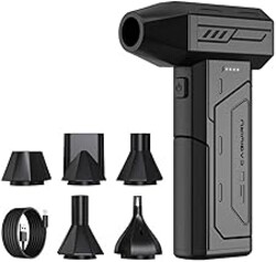 Compressed Air Duster,130000RPM Super Power Cordless Air Duster,Rechargeable Brushless Blower,3 Gear Adjustable Mini Blower with LED Light,Dust Remover for Computer/House/Outdoor/Car