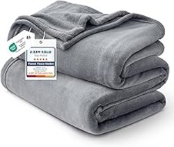 Bedsure GentleSoft Fleece Bed Blankets Queen Size Grey - Soft Warm Spring Blanket Lightweight Cozy Anti-Static Microfiber, Room Home Decor Gifts for Women and Men, 90x90 inches
