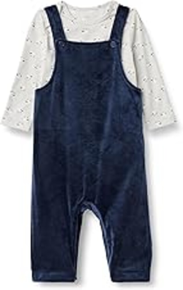 Amazon Essentials x Sofia Grainge Unisex Babies' Velour Overall and Long Sleeve Bodysuit Set