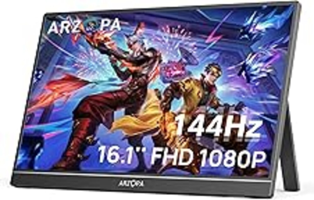 ARZOPA 16.1'' 144Hz Portable Gaming Monitor, 106% sRGB 1080P FHD Kickstand Portable Monitor with HDR, Ultra Slim, Eye Care, External Second Screen for Laptop, PC, PS5, Mac, Xbox-Z1FC