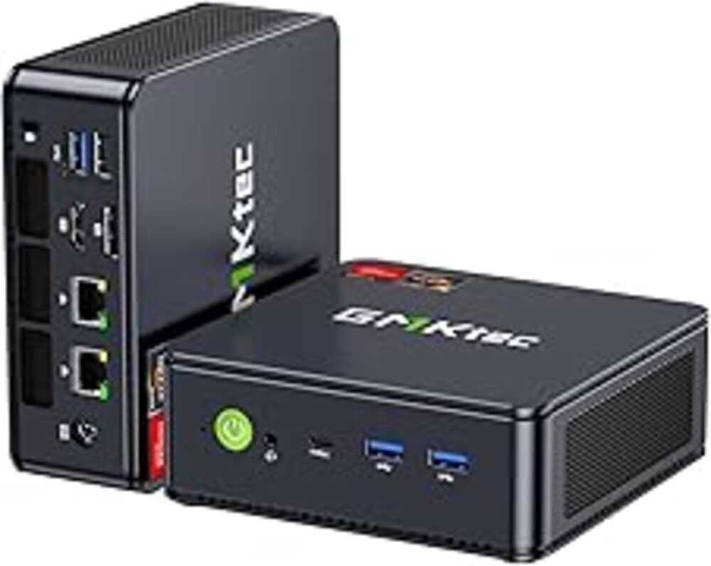 GMKtec Gaming Mini PC AMD Ryzen 7 7730U (Upgraded 7430U/ 5825U) 32GB DDR4 1TB NVME SSD WiFi 6E Dual NIC LAN 2.5GbE Desktop Computers USB-C, DP, HDMI Triple 4K Display M5 Ultra