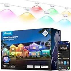 Govee Permanent Outdoor Lights Pro, 200ft with 120 RGBIC LED Lights for Daily and Accent Lighting, 75 Scene Modes for Patio Decor, IP67 Waterproof, Works with Alexa, Google Assistant, Matter, White