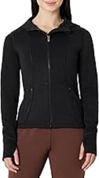 Amazon Essentials Women's Fitted Active Sweat Zip Jacket with Hood