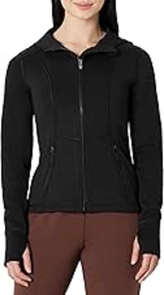Amazon Essentials Women's Fitted Active Sweat Zip Jacket with Hood