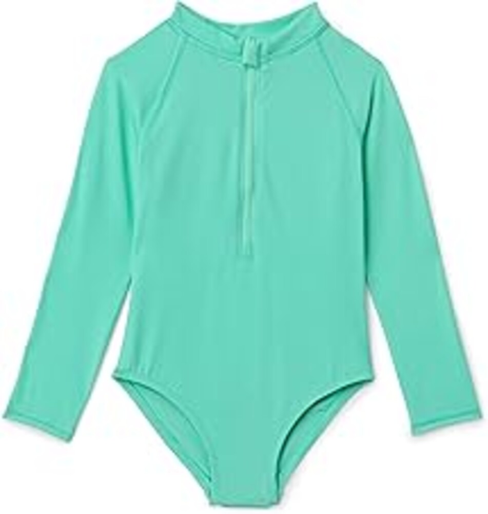 Amazon Essentials Girls' Long Sleeve Rash Guard One-Piece Swimsuit