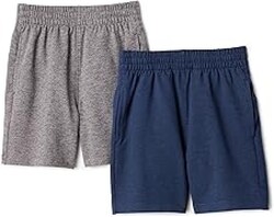 Amazon Essentials Boys' Athletic Regular Fit Active Casual Shorts with Pockets, Multipack